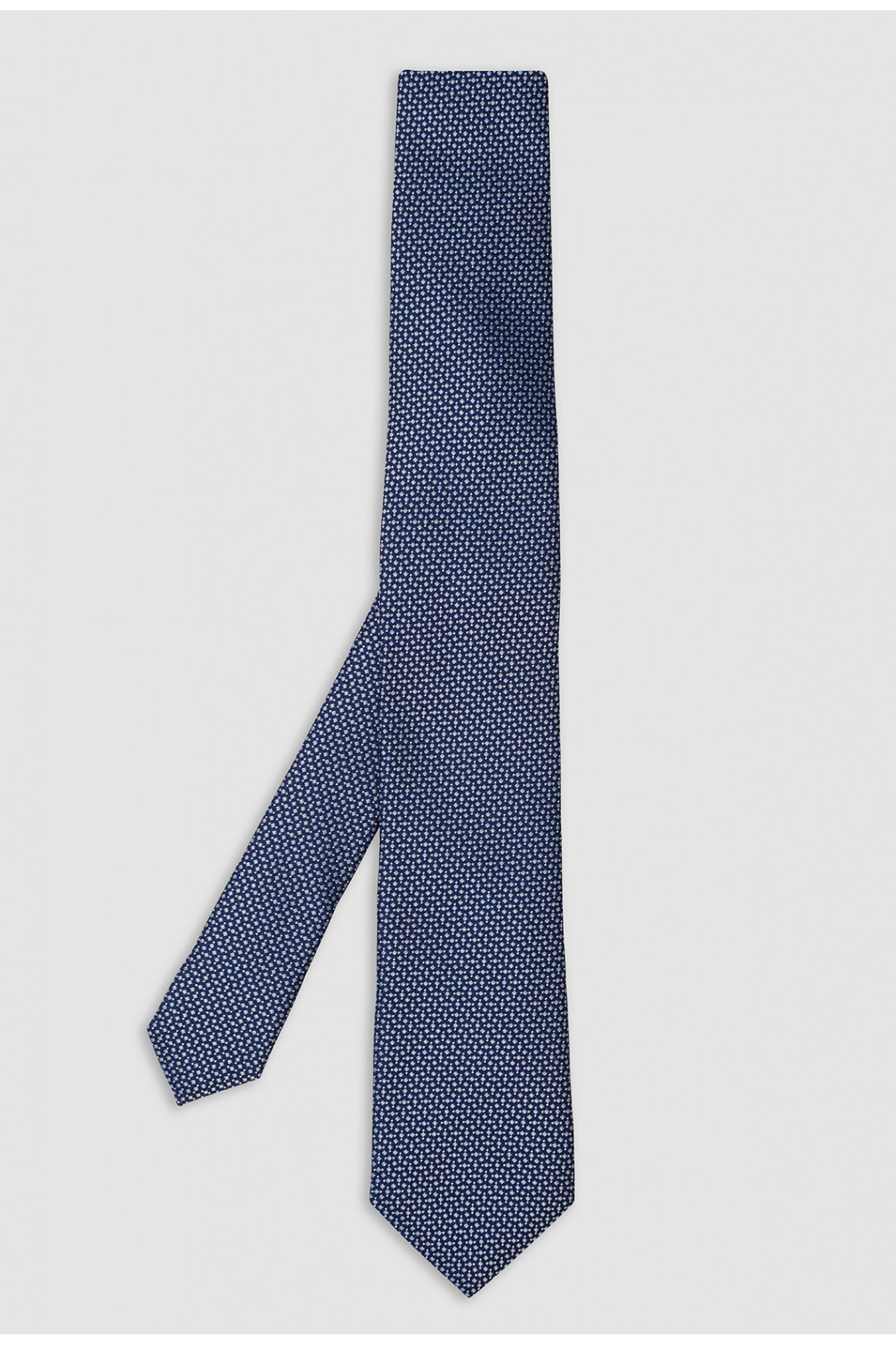 Cravate Bleu Micromotif Soie