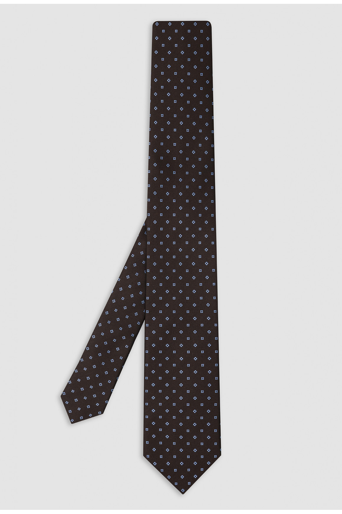 Cravate Marron Micromotif Soie