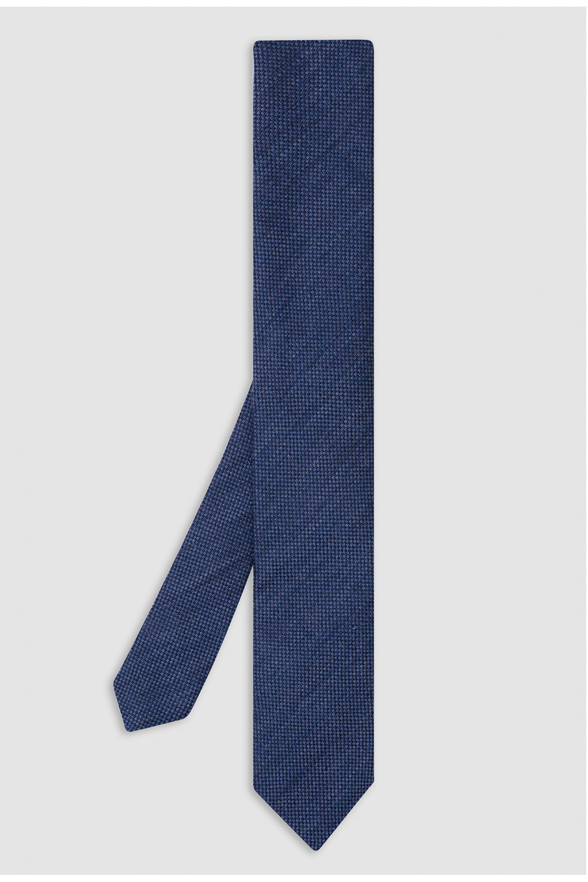 Cravate Denim Laine Et Soie
