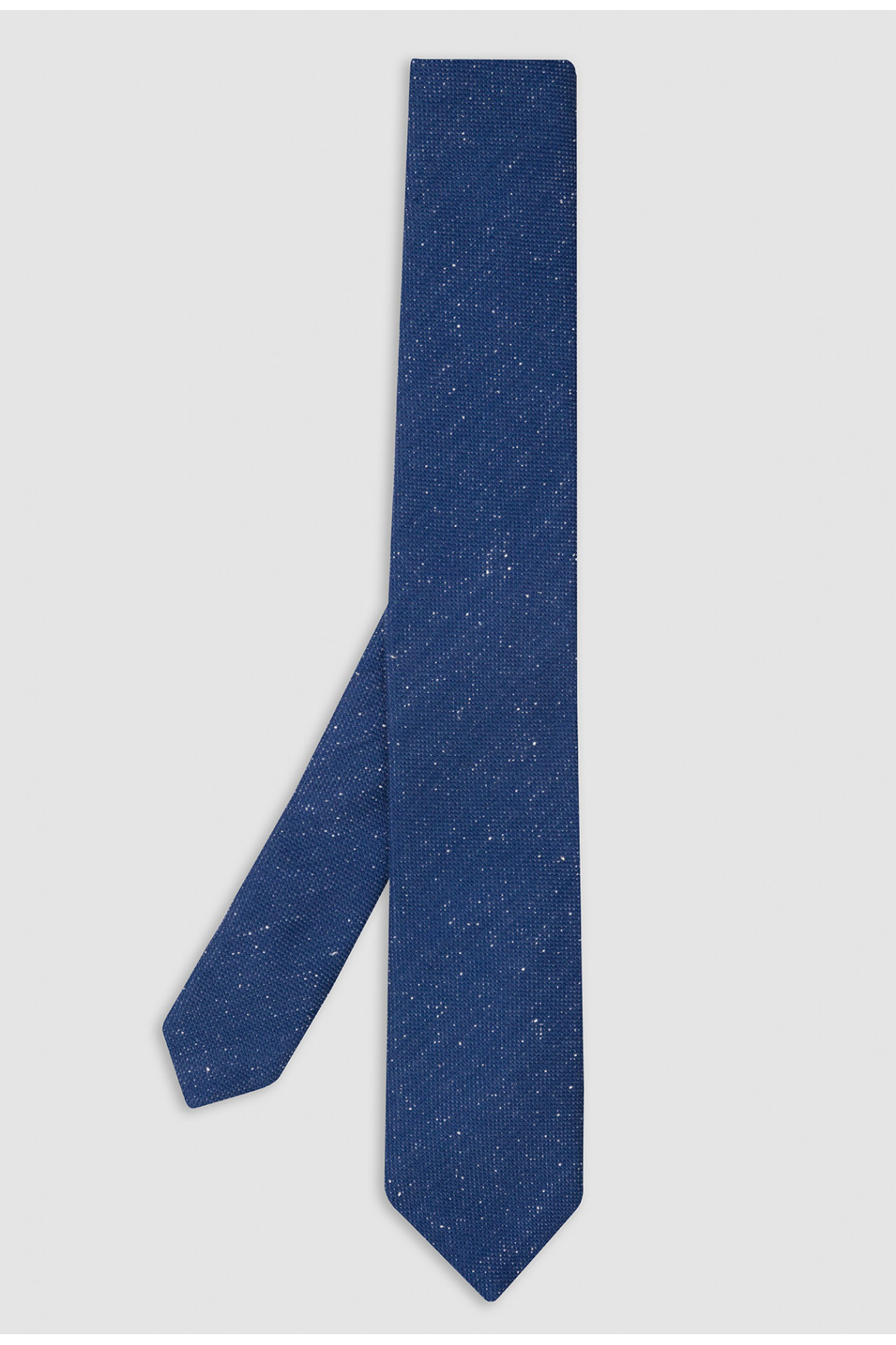 Cravate Bleu Laine Et Soie