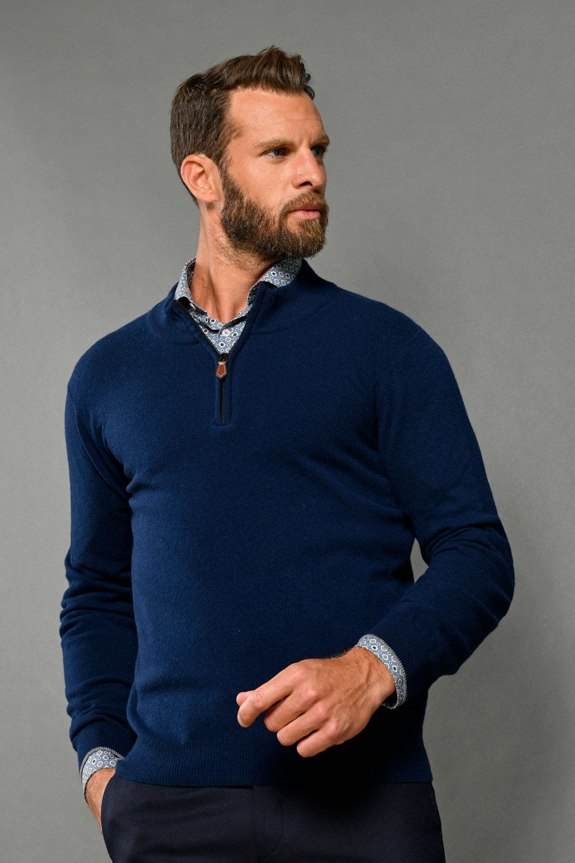 Pull 'PAUL' Col Zippé Marine