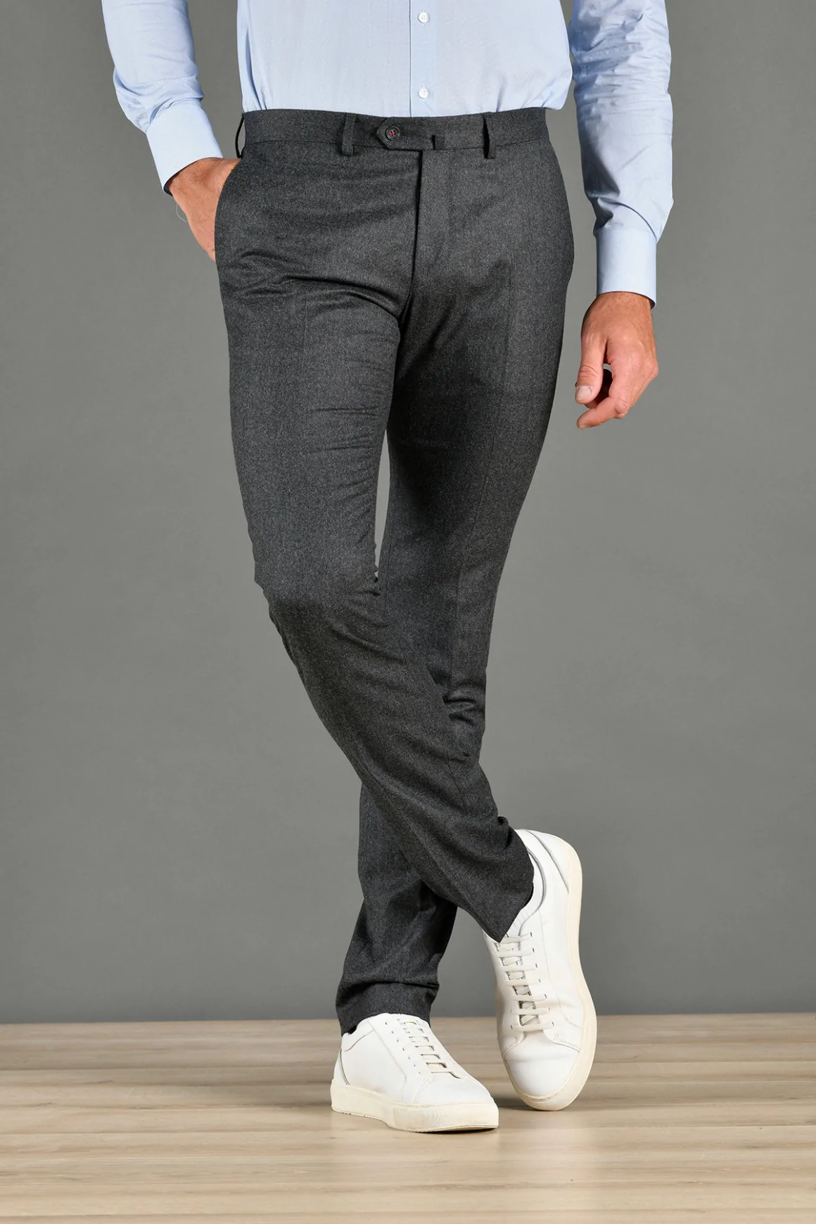 Achat PANTALON LAINE SUPER 120'S ANTHRACITE