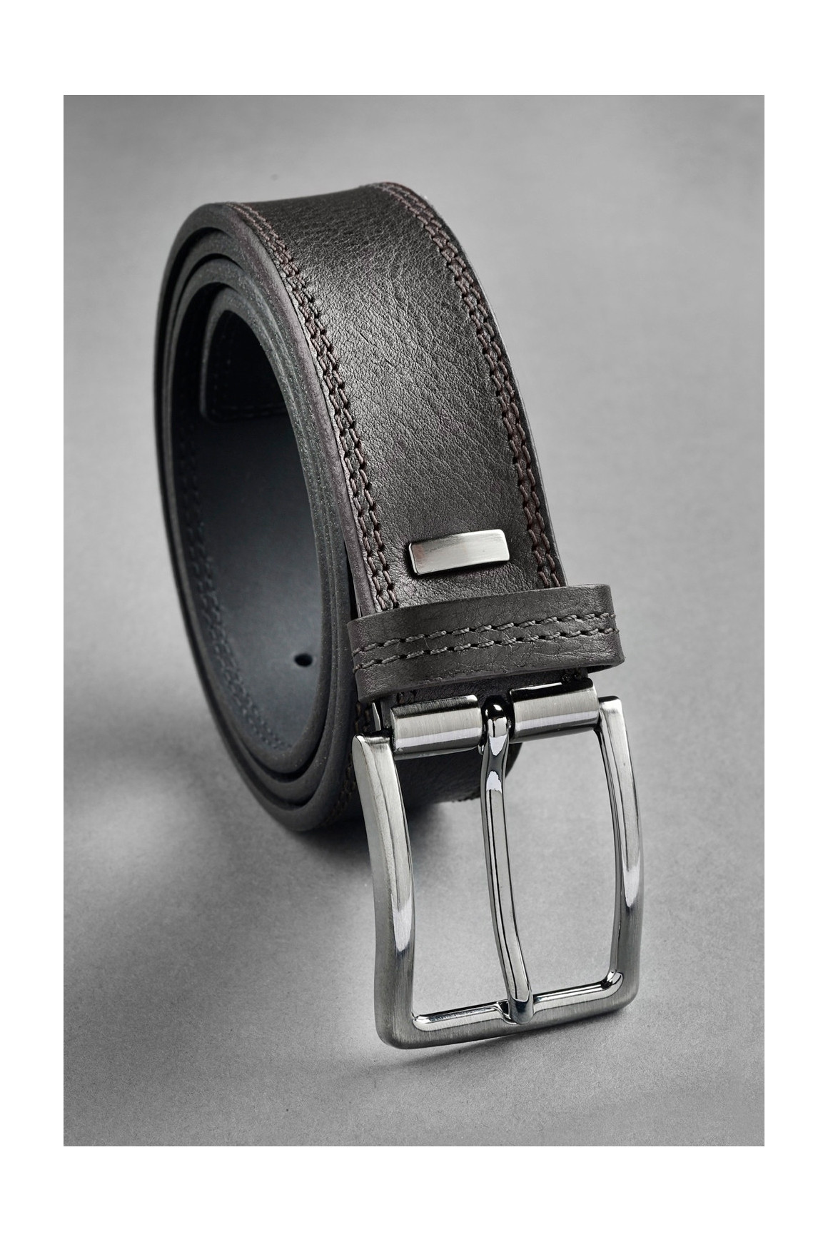 CEINTURE NOIRE CUIR VIEILLI