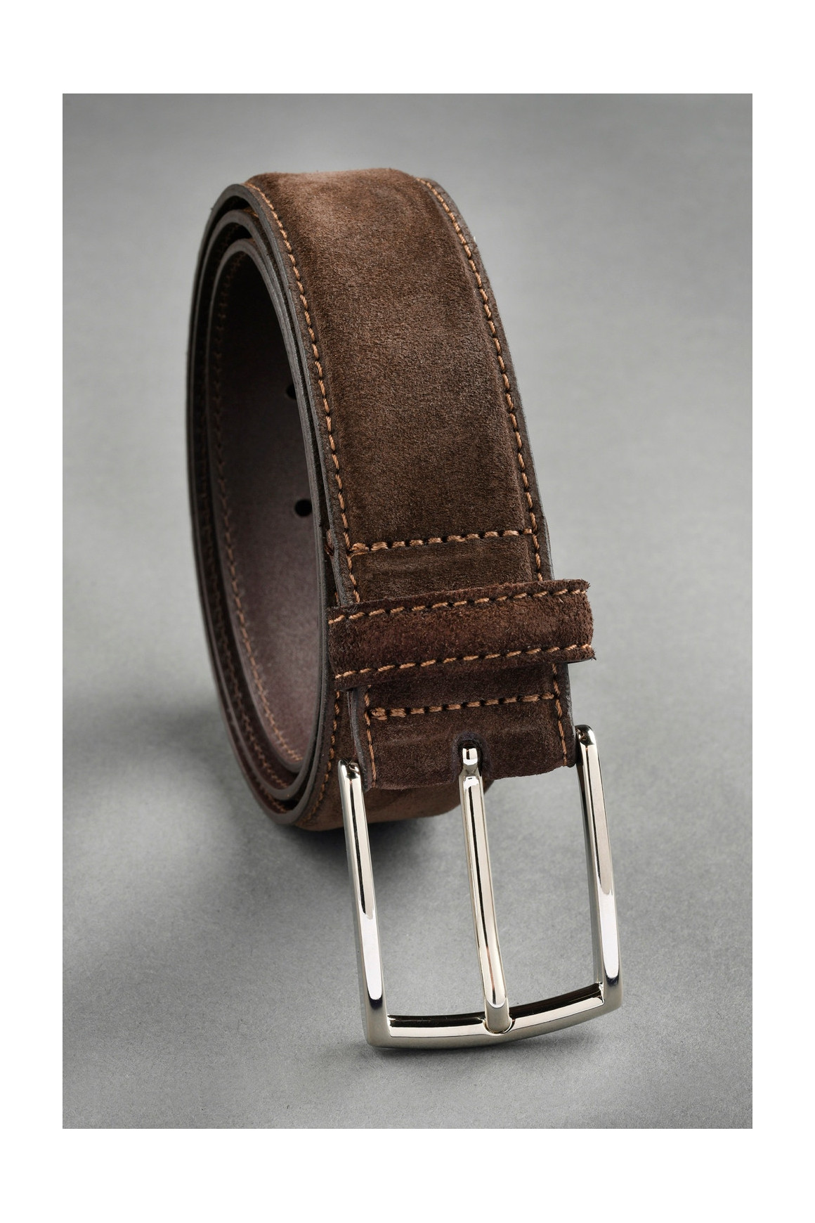 CEINTURE NUBUCK MARRON CLAIR
