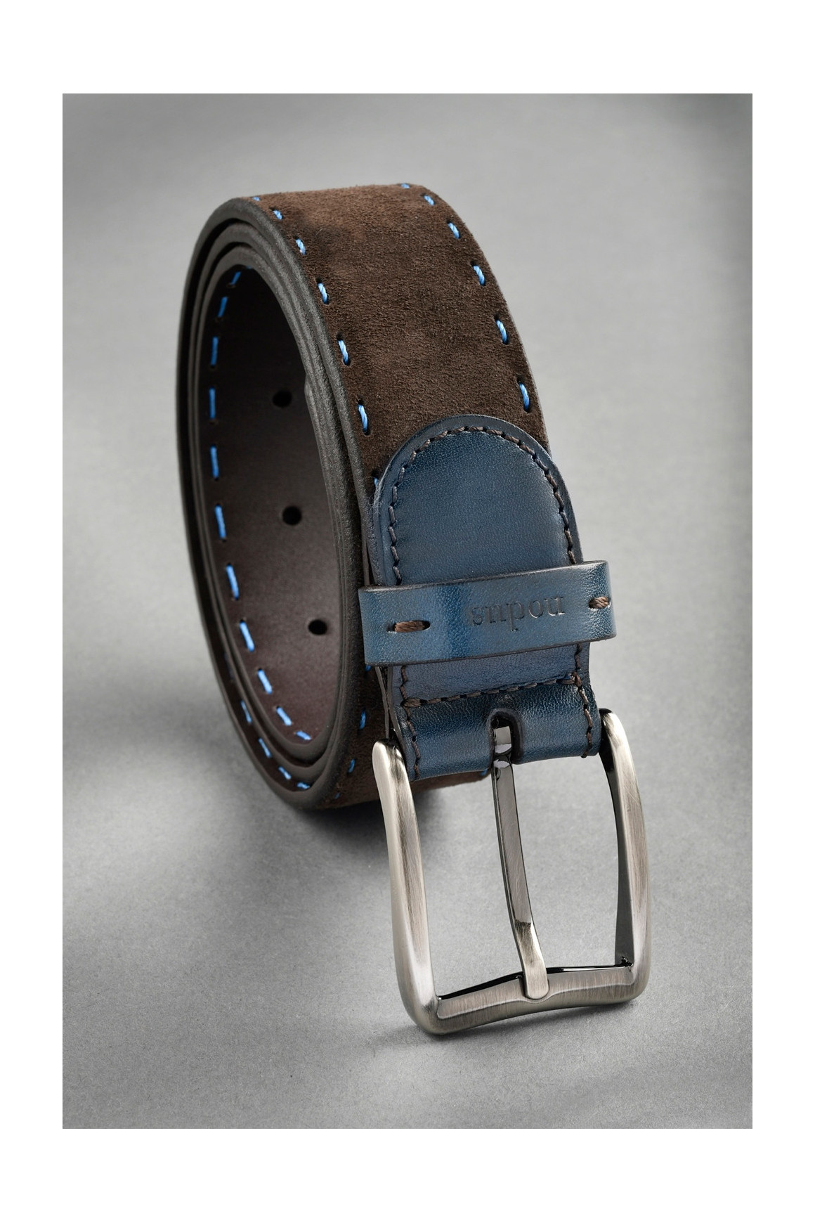 CEINTURE NUBUCK À SURPIQÛRES