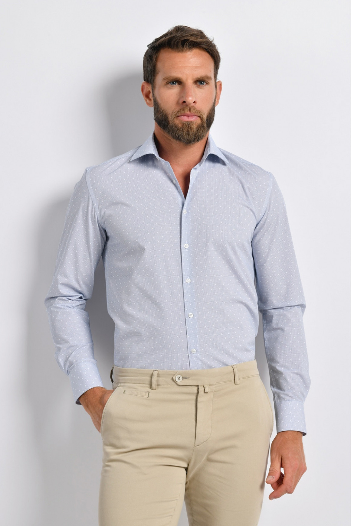 Chemise à pois all-over
