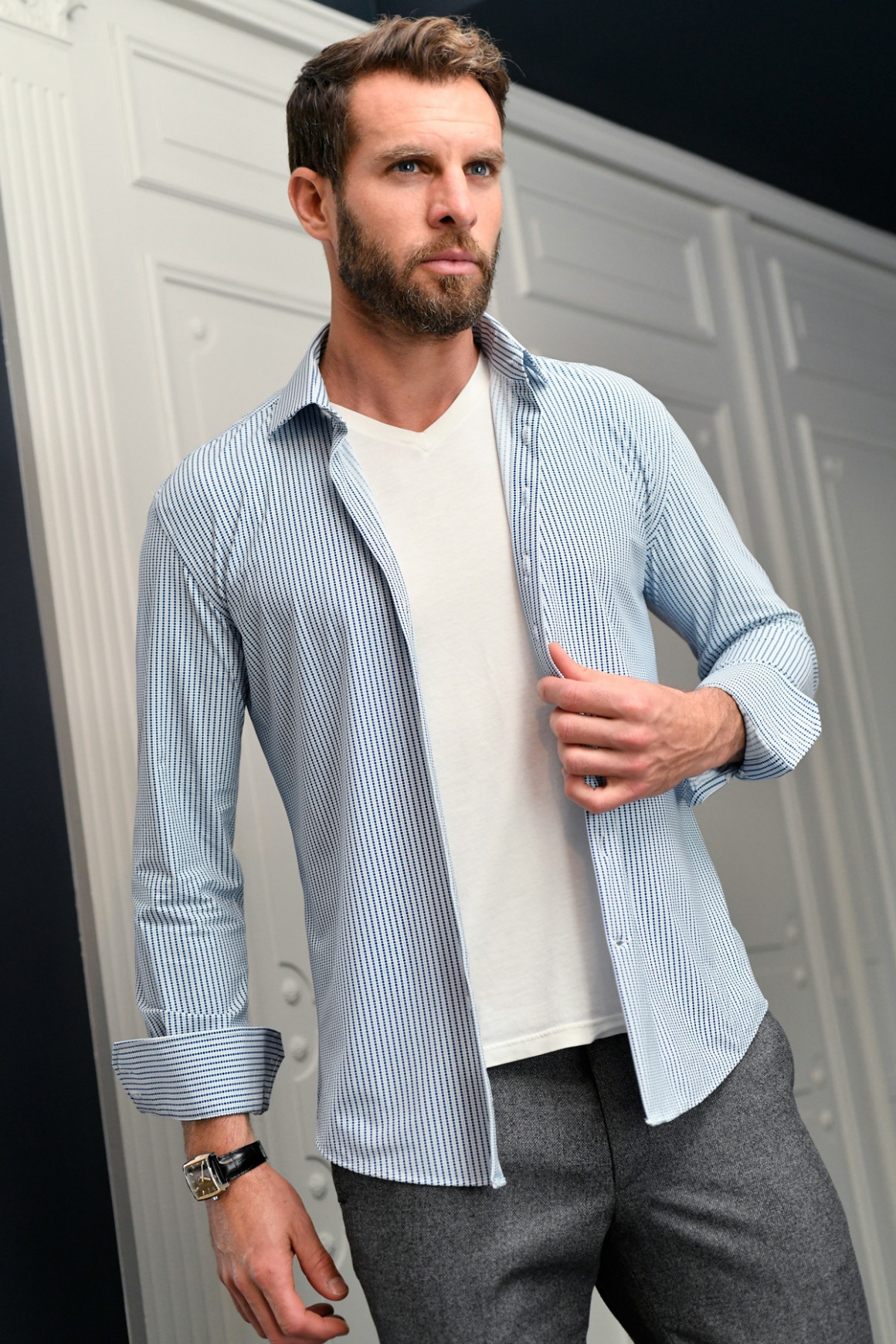 Chemise Extra-Stretch À Pois