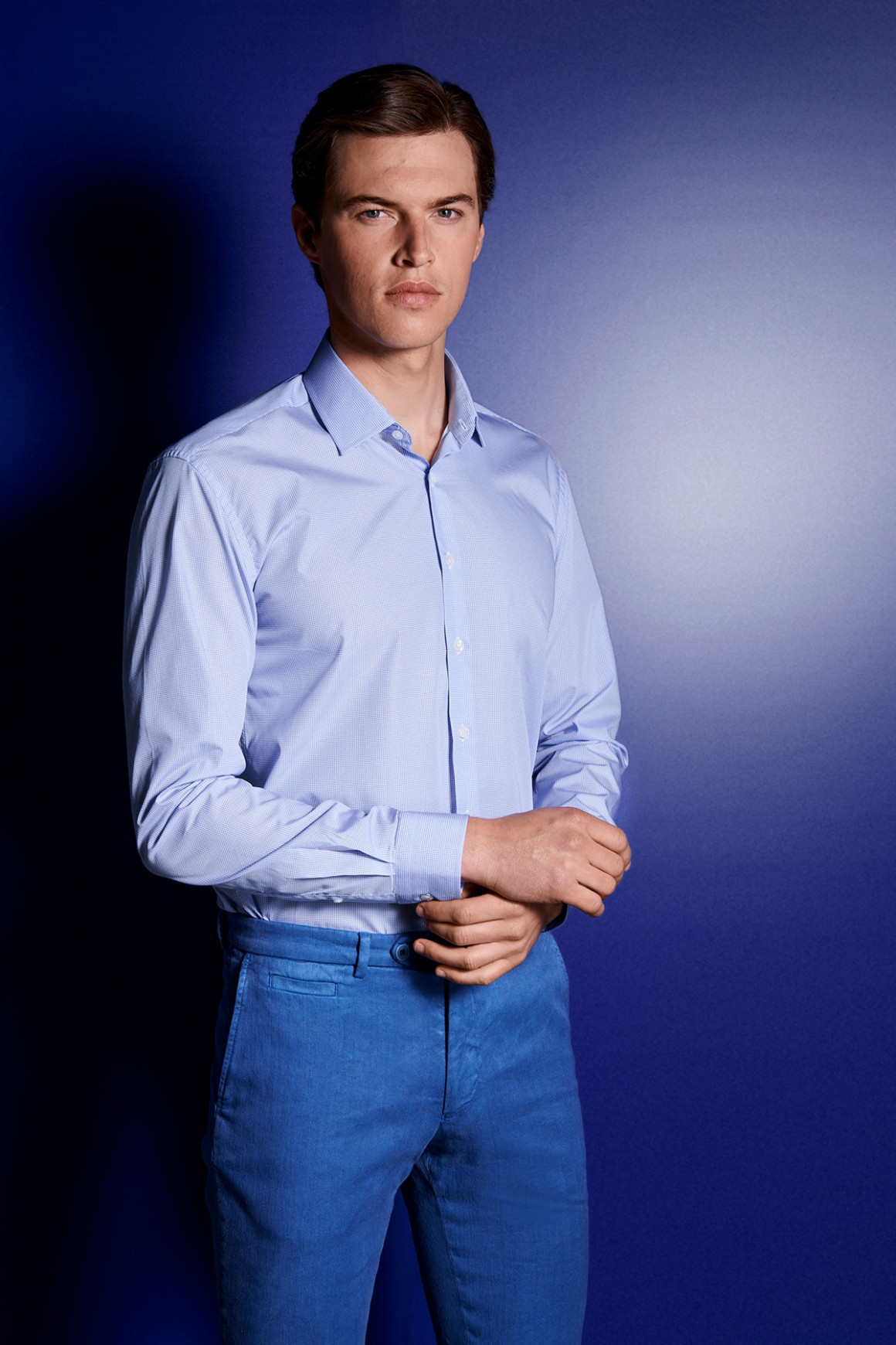 CHEMISE MICROMOTIFS BLEUS