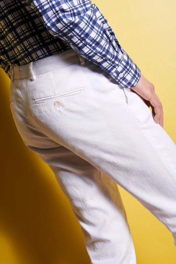 Achat Pantalon Lino Blanc