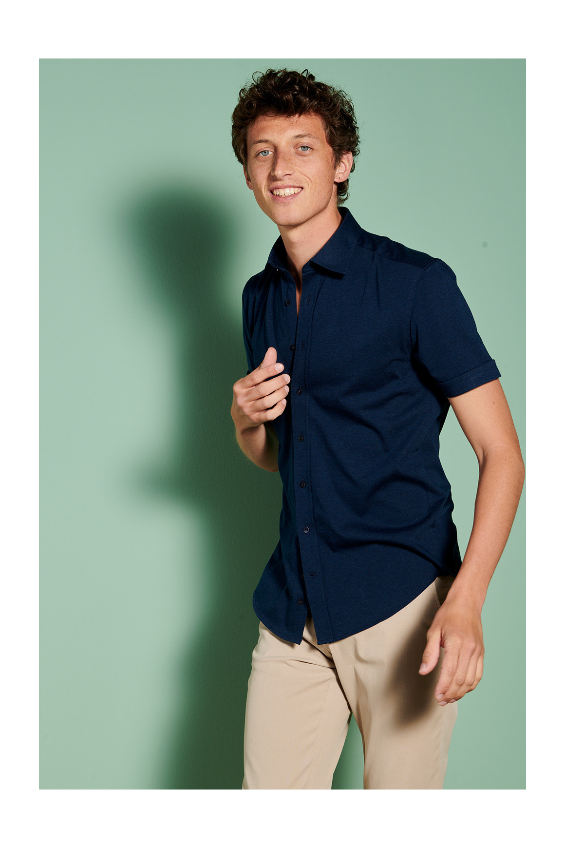 Chemisette Casual Coton Marine