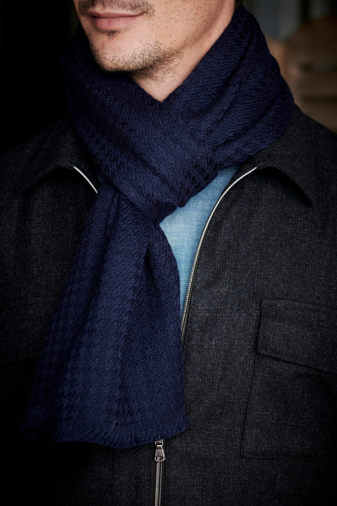 Echarpe Laine Navy