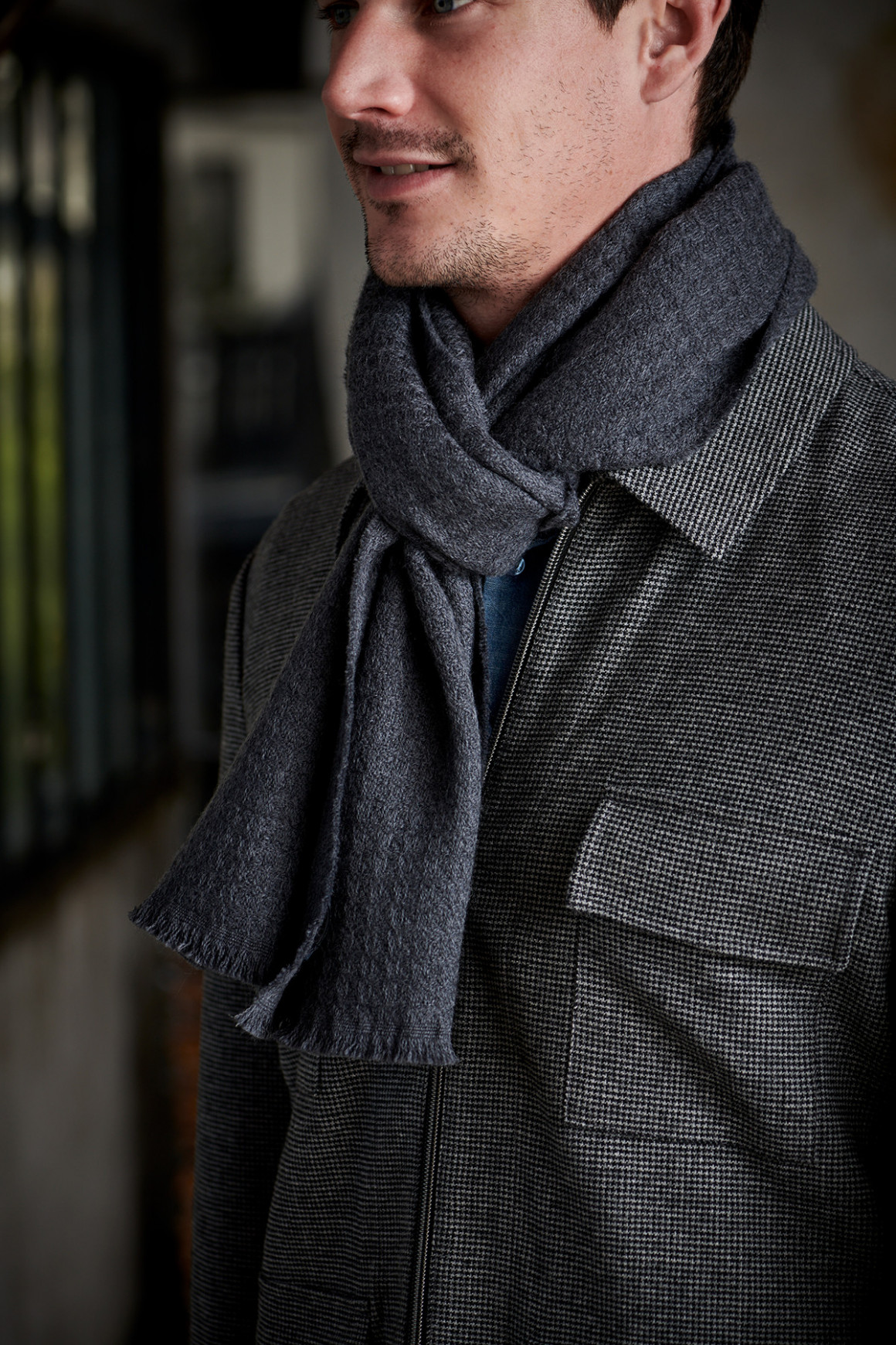 Echarpe Laine Gris