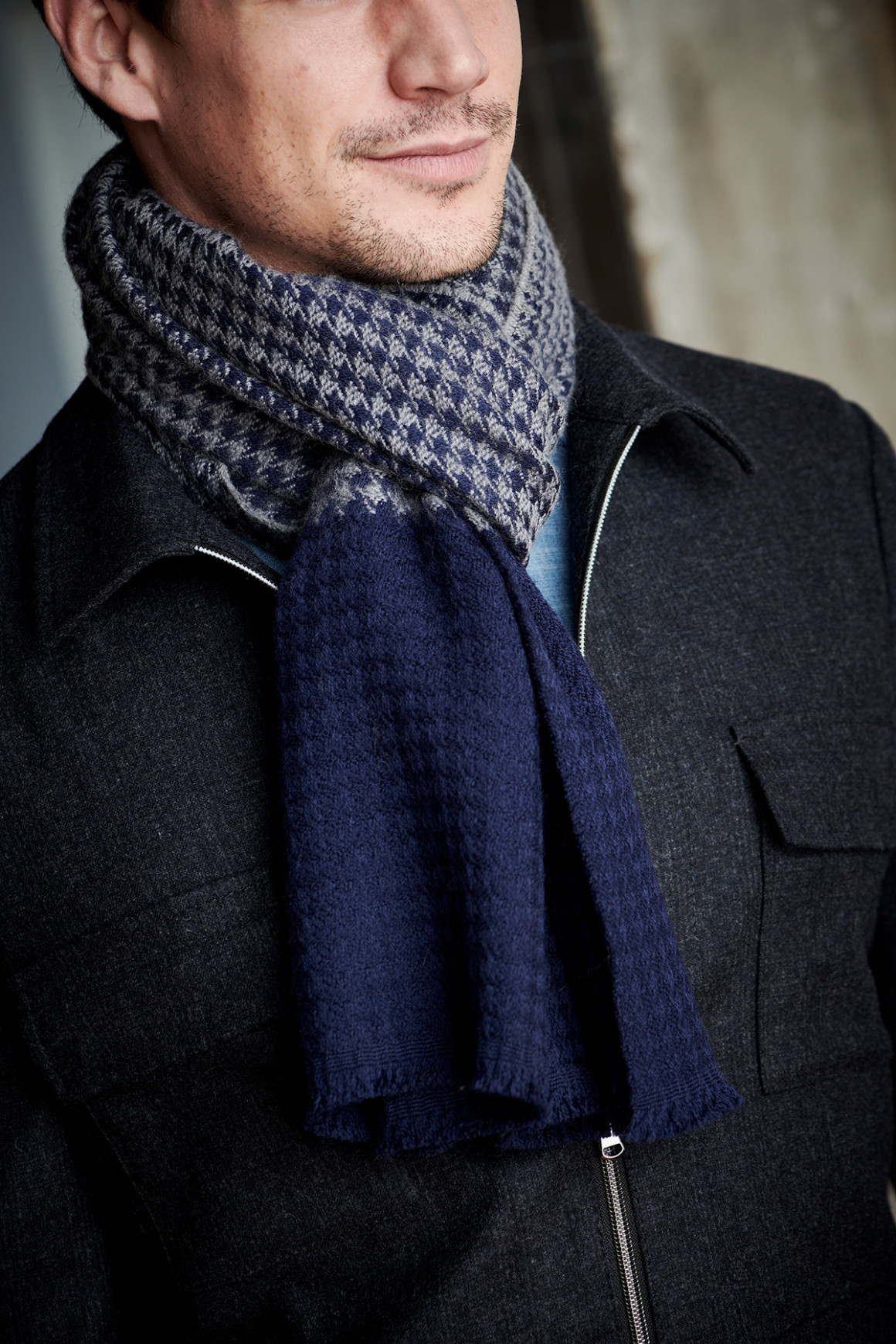 Echarpe Laine Navy