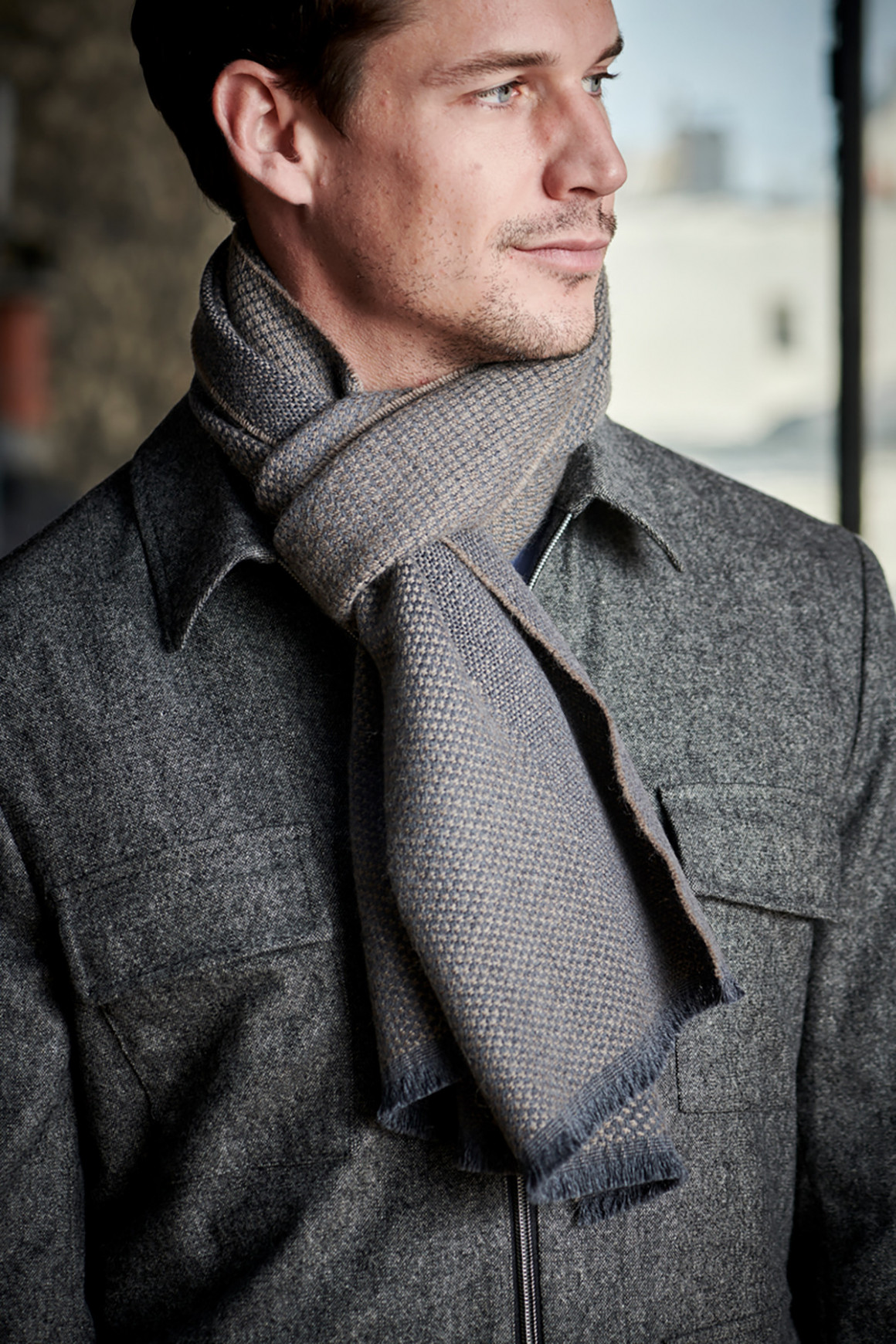 Echarpe Laine Taupe