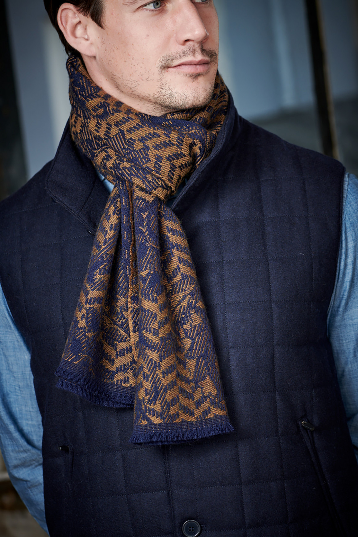 Echarpe Laine Navy