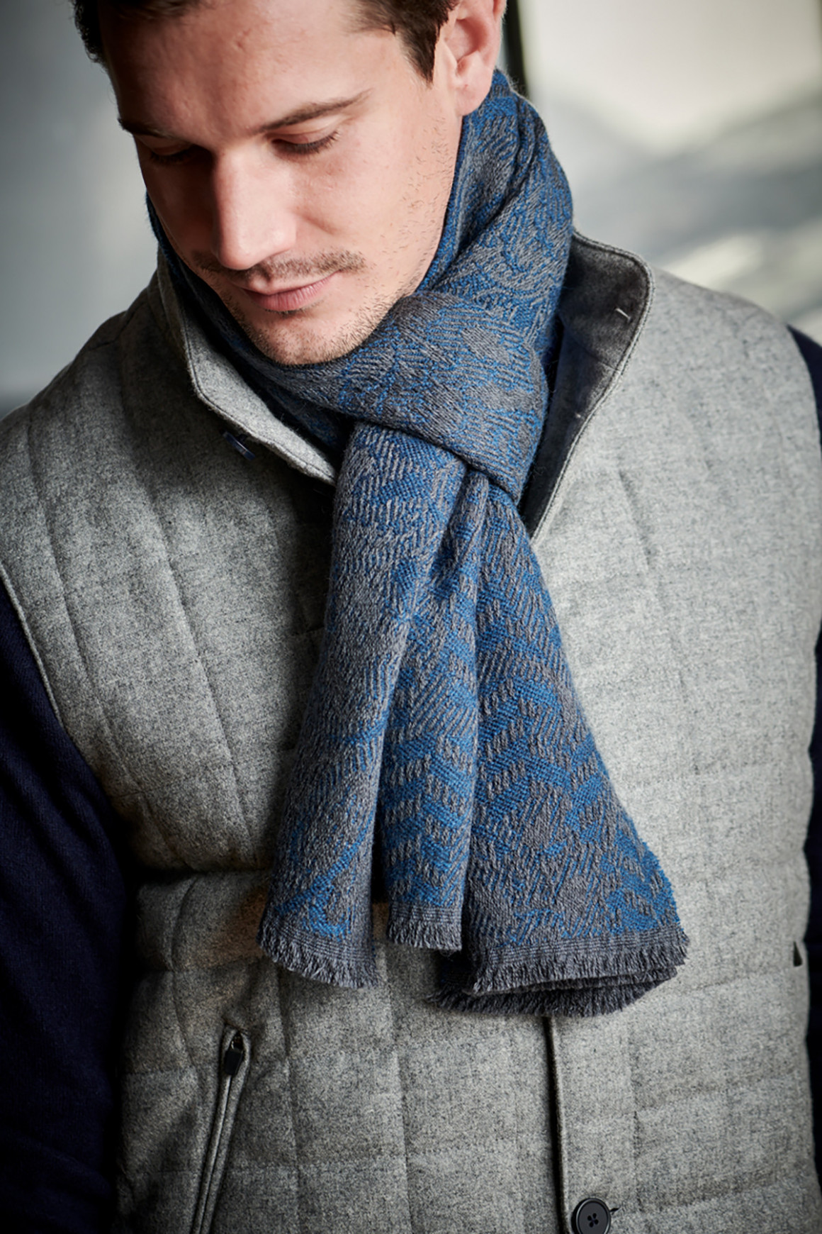 Echarpe Laine Bleue
