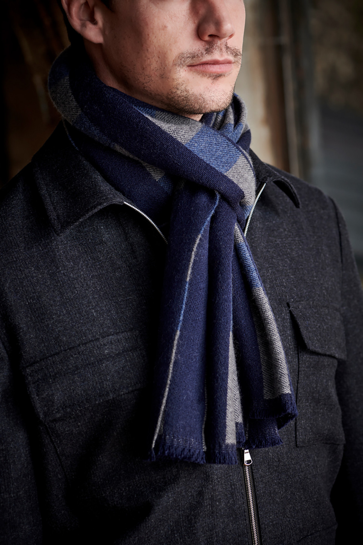 Echarpe Laine Navy