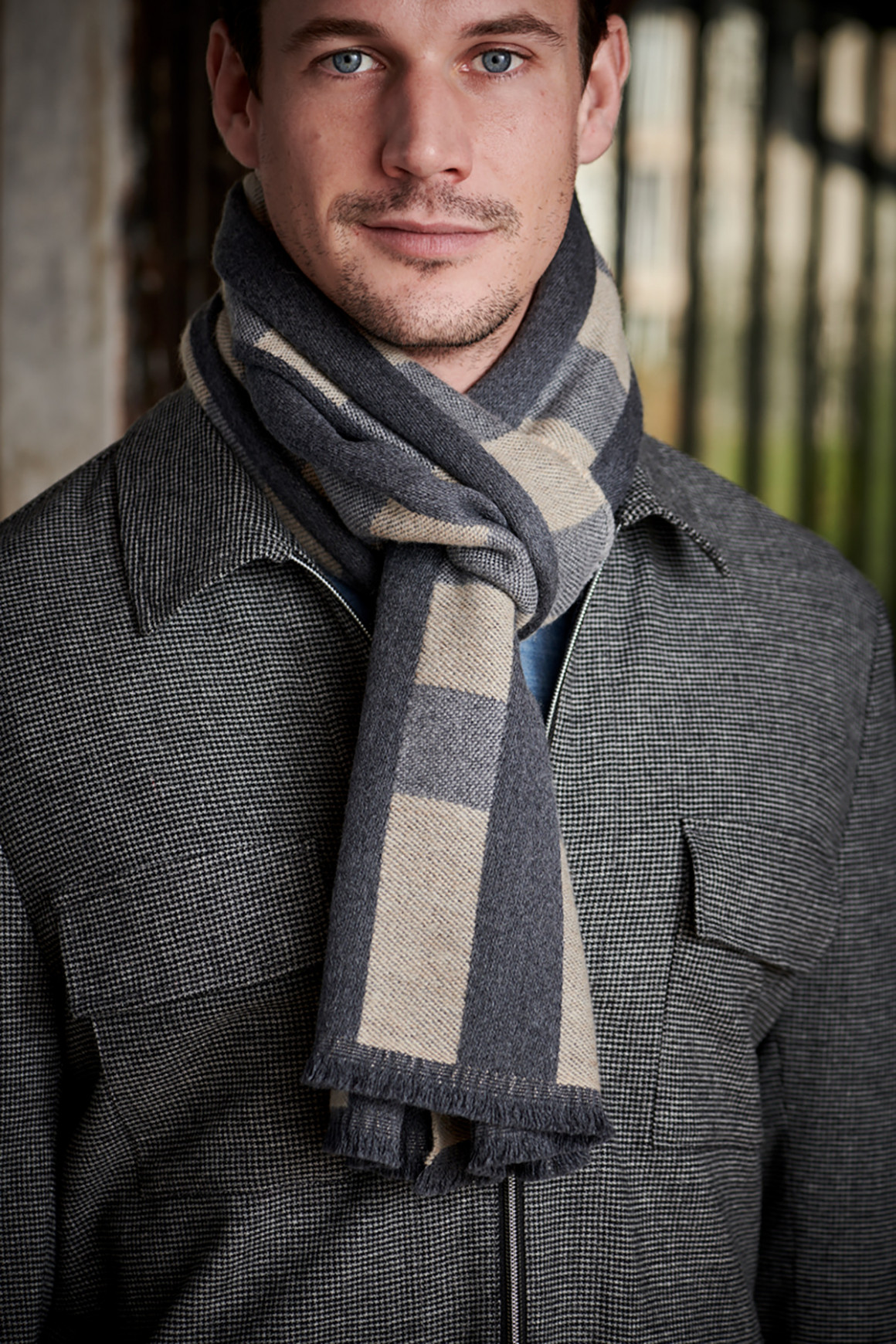 Echarpe Laine Gris