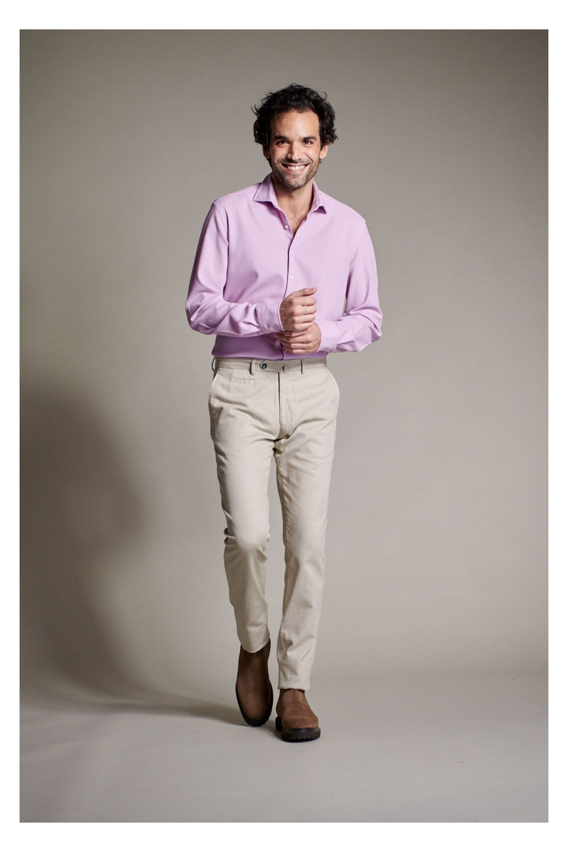 Chemise nid d'abeille Rose
