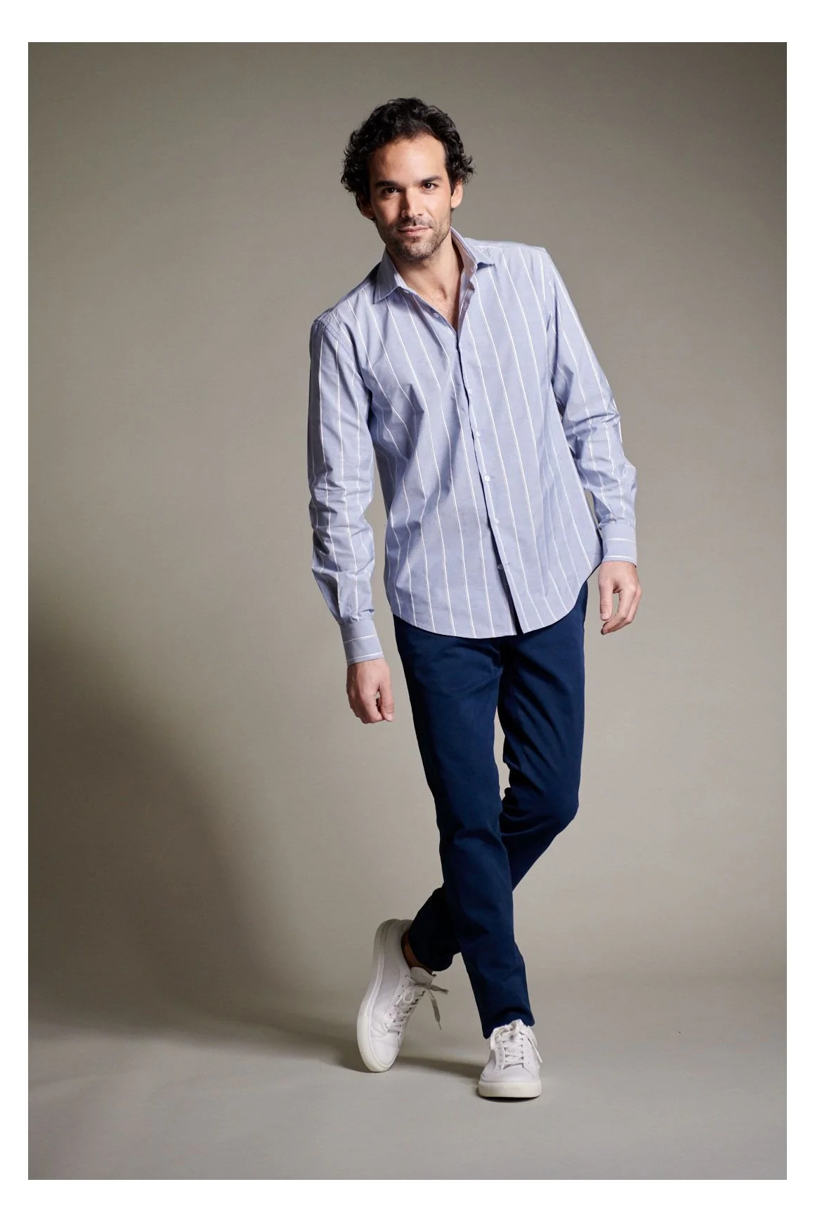 Chemise rayee top bleue