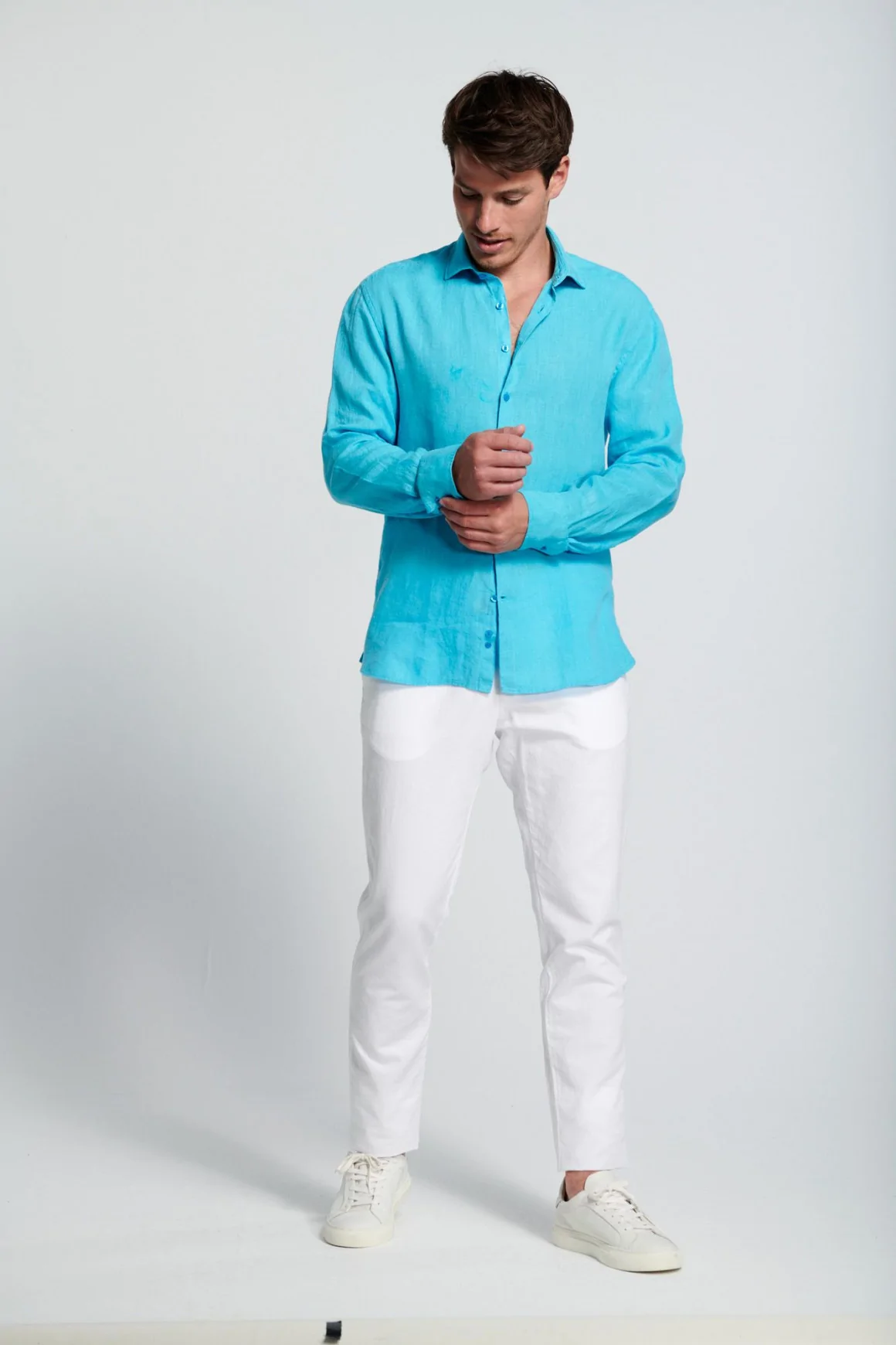 Achat Chemise Lin Turquoise