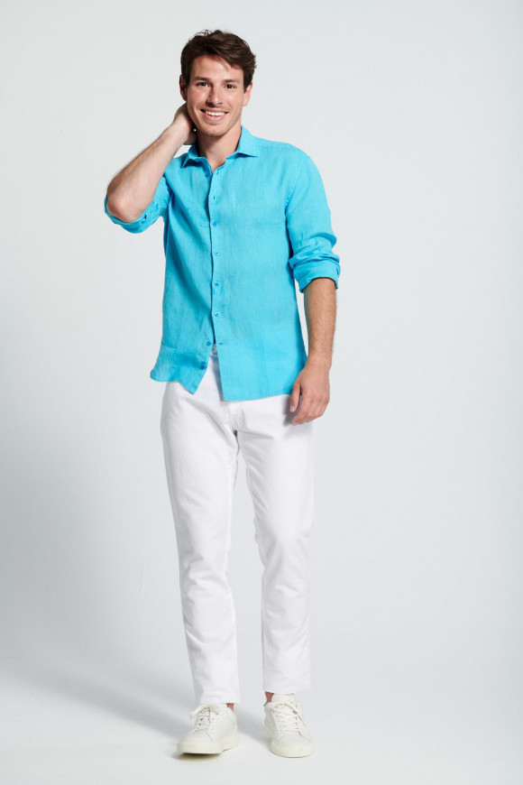 Chemise Lin Turquoise