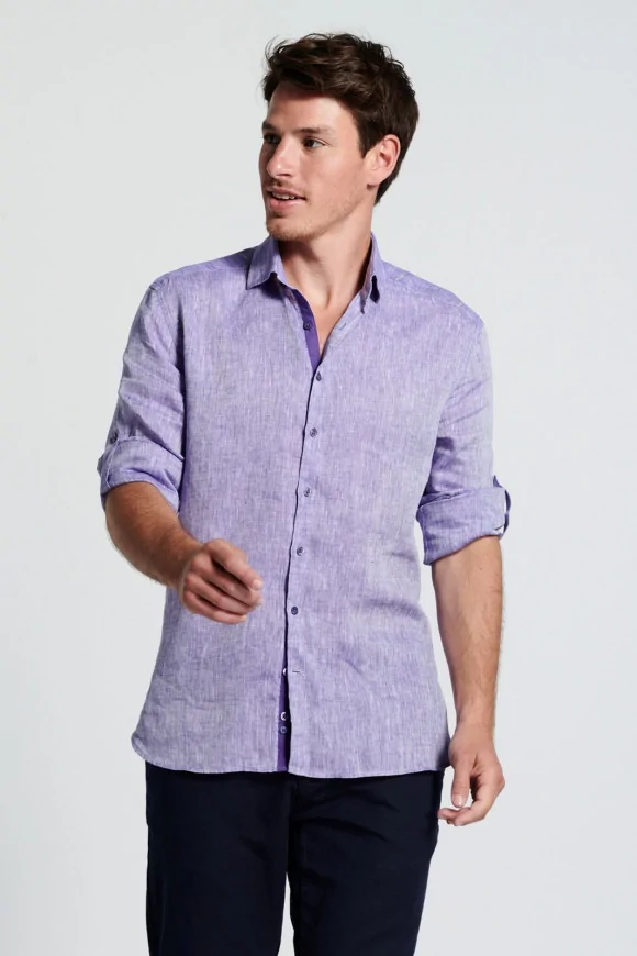 Achat Chemise Lin Riviera Violet
