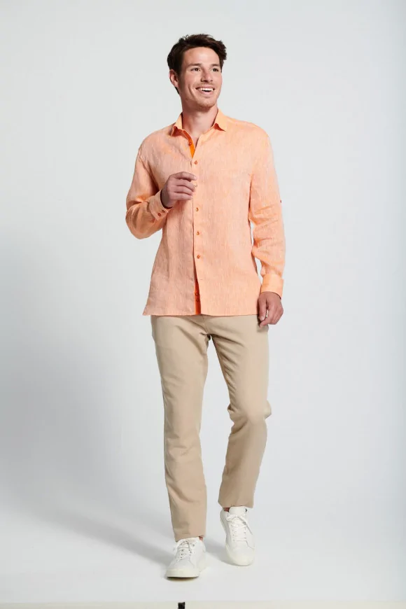Achat Chemise Lin Riviera Orange
