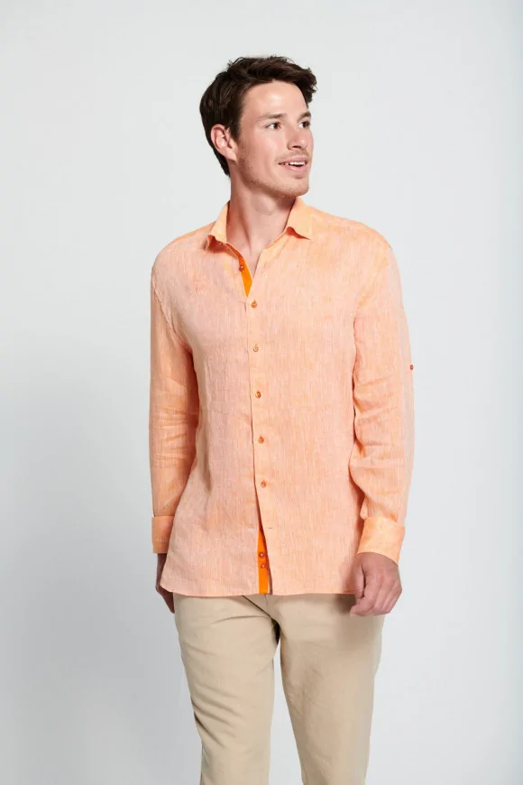 Achat Chemise Lin Riviera Orange