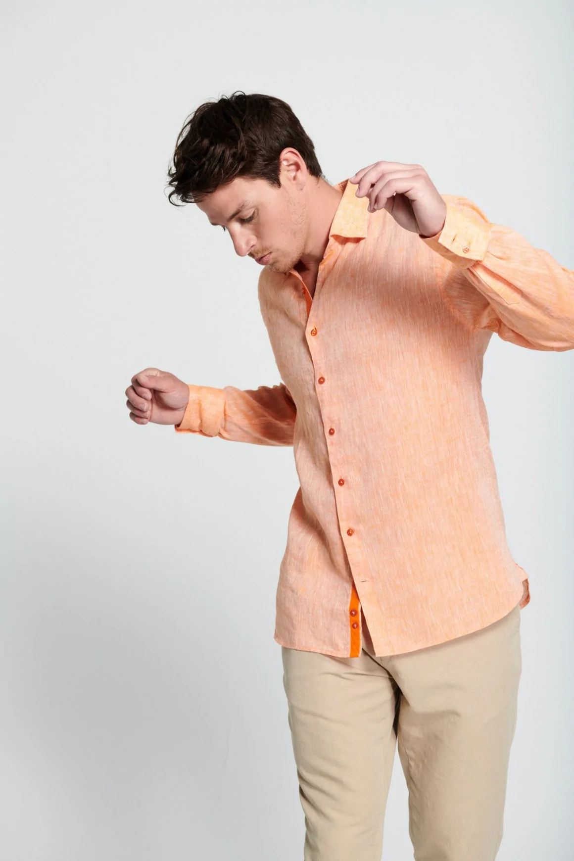 Achat Chemise Lin Riviera Orange