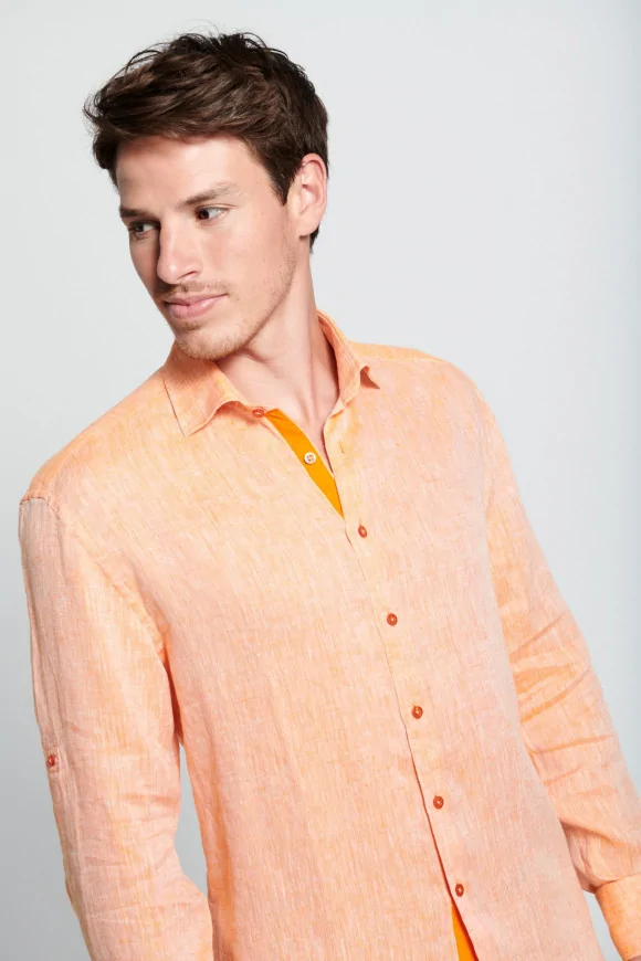 Achat Chemise Lin Riviera Orange