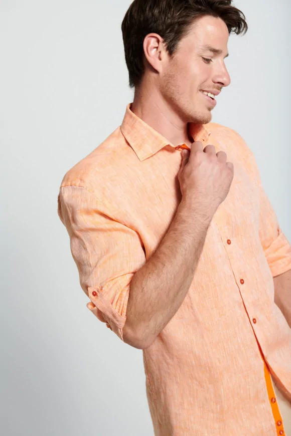Achat Chemise Lin Riviera Orange