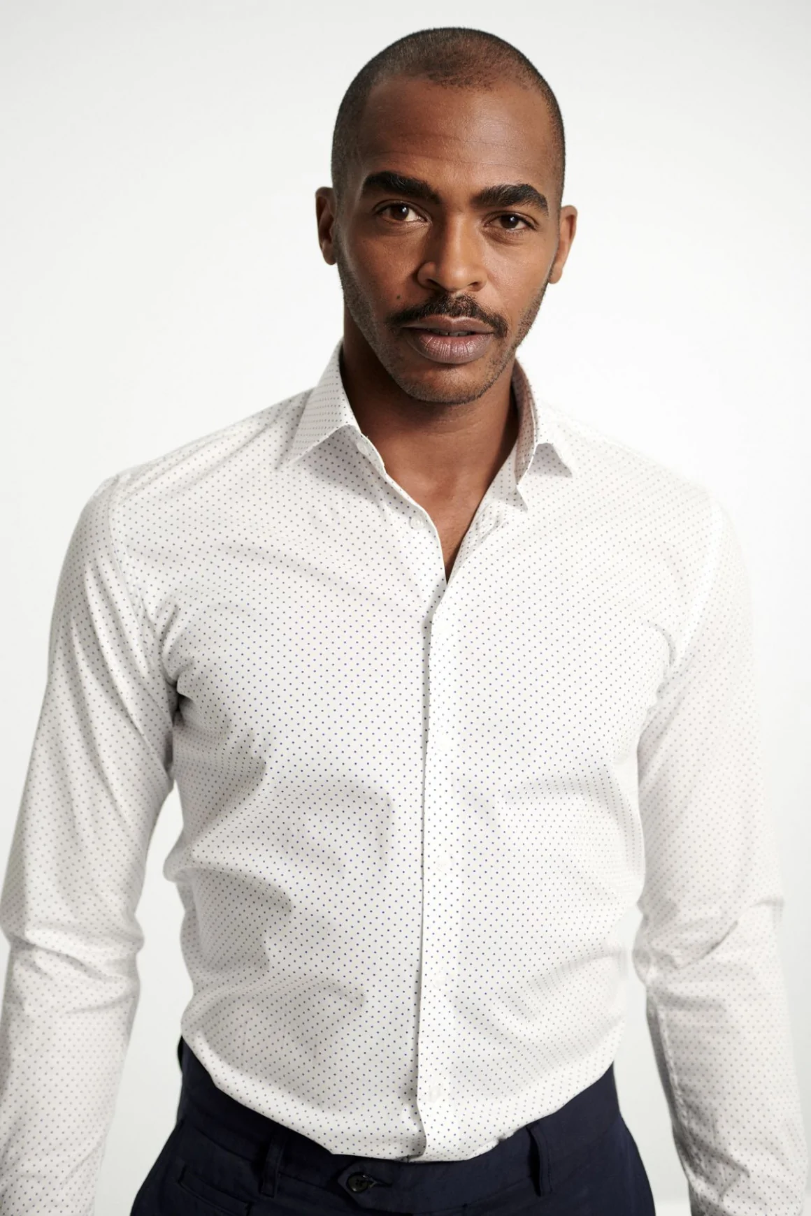 Achat Chemise stretch à pois navy