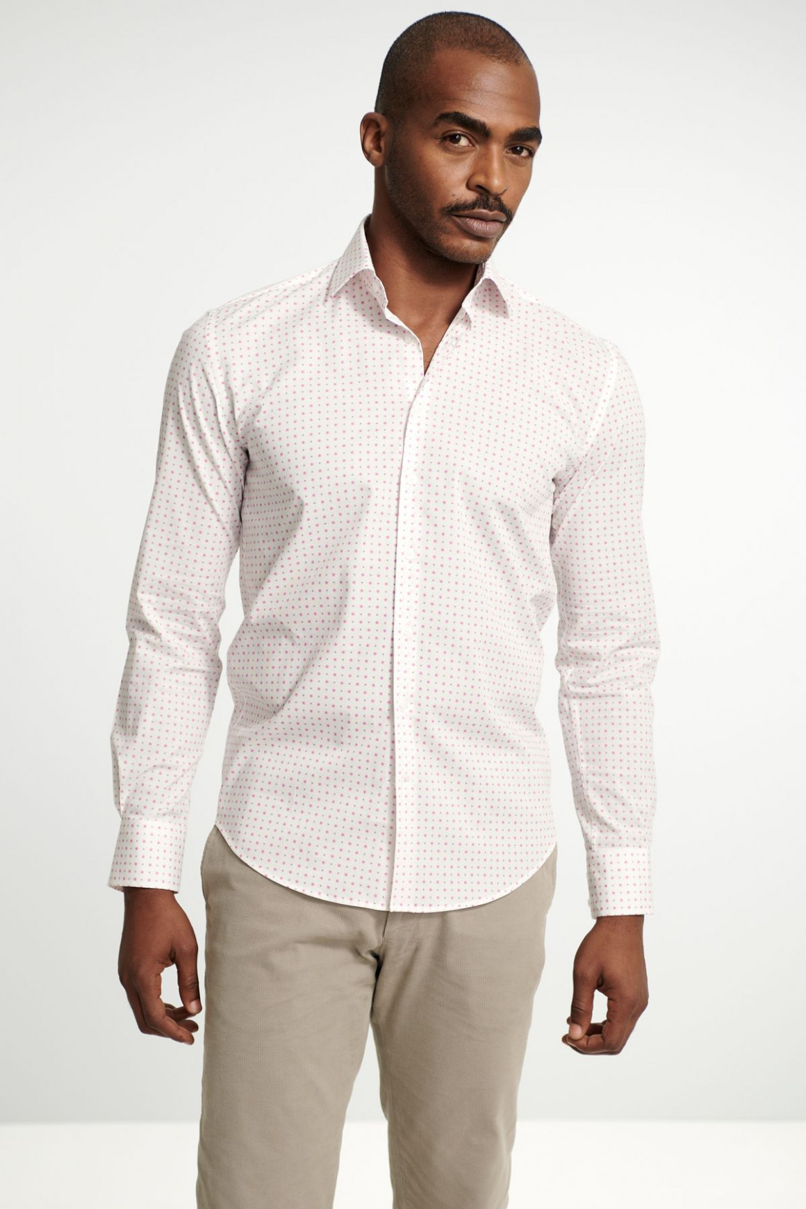 Achat Chemise micro motifs rose