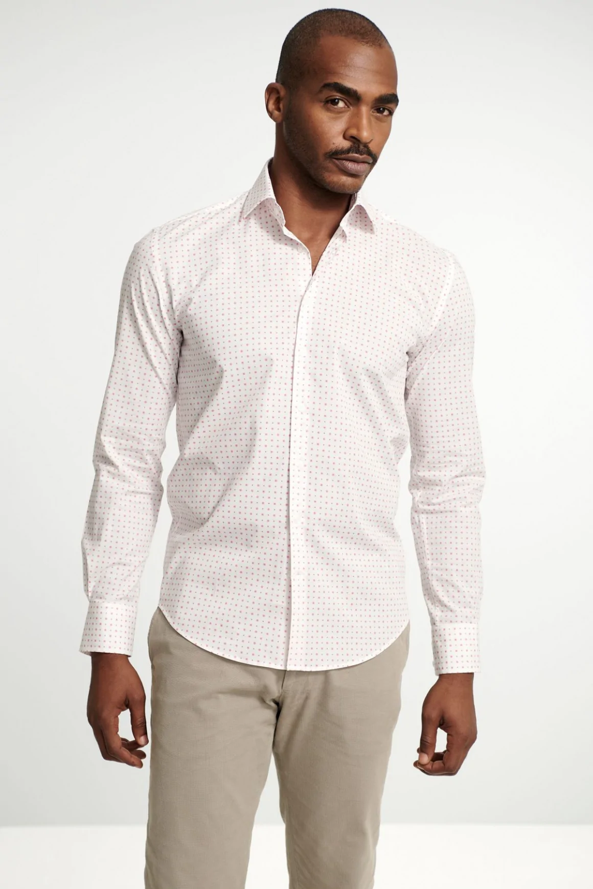 Achat Chemise micro motifs rose
