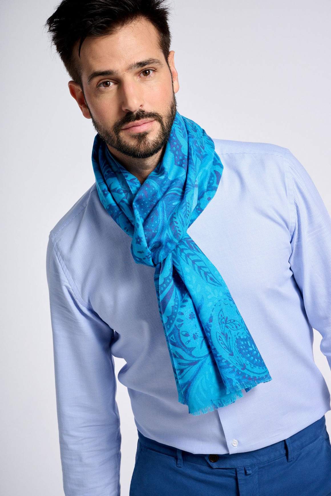 Achat Echarpe Laine Bleu