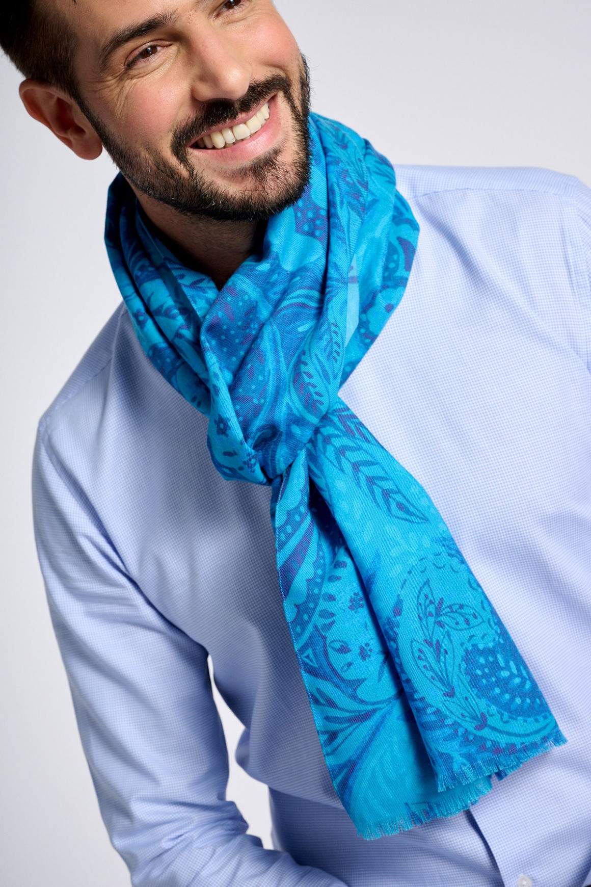 Achat Echarpe Laine Bleu