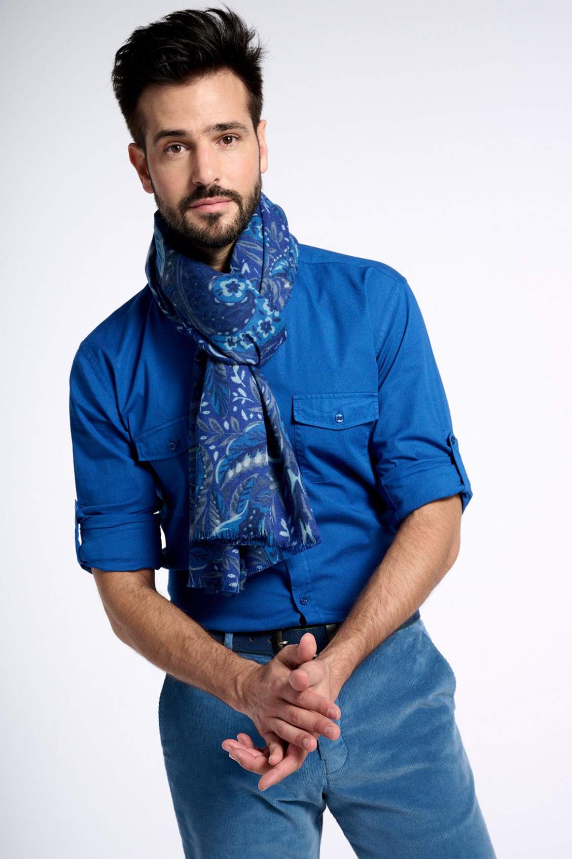 Achat Echarpe Laine Bleu