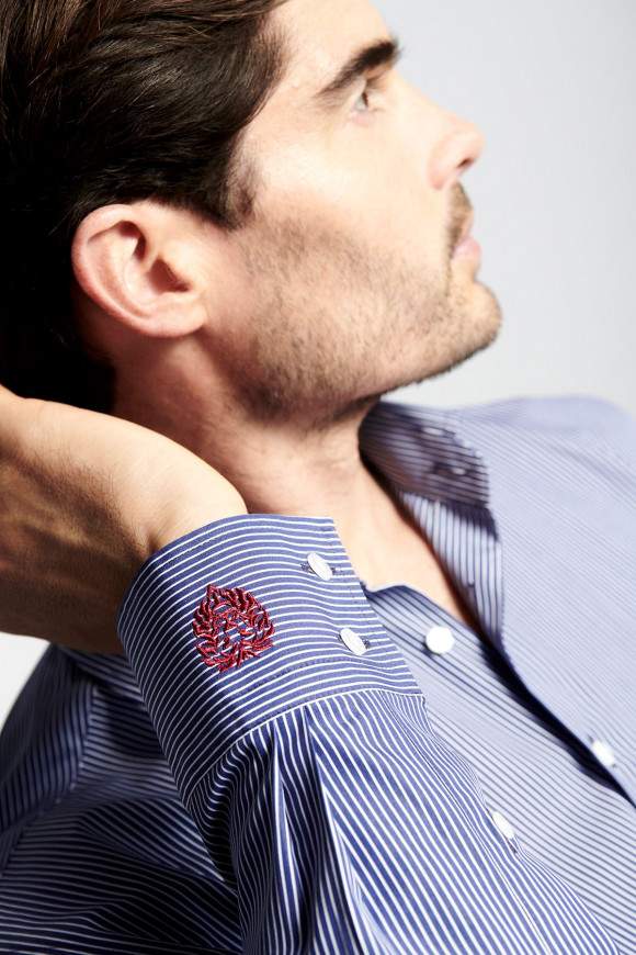Achat Chemise Rayée Broderie 'Lion'