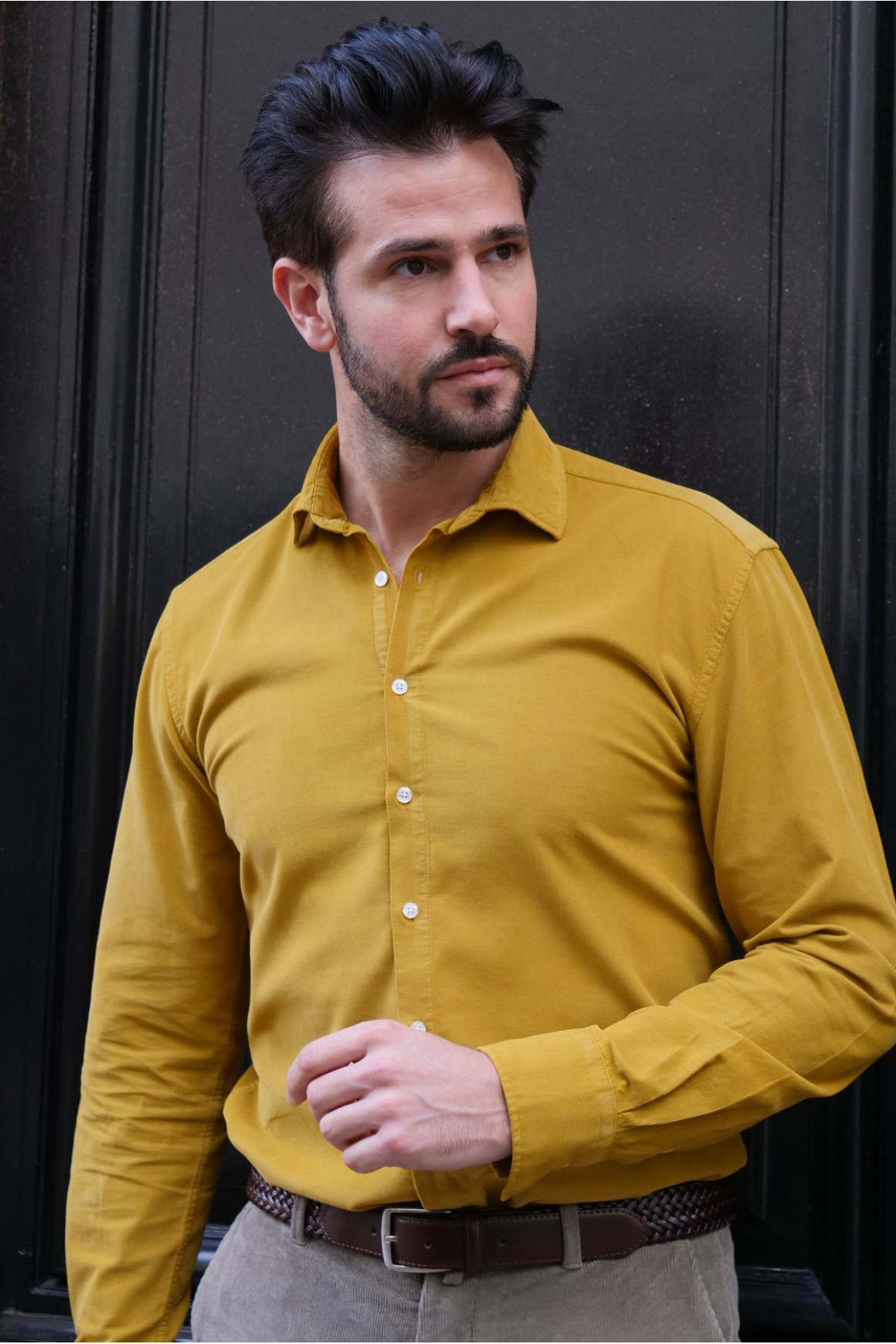 Achat Chemise Velours Jaune