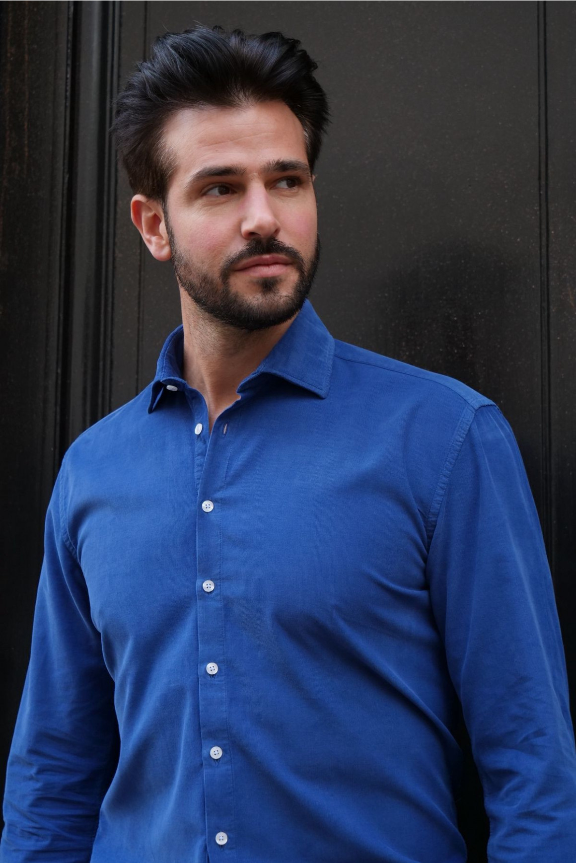 Achat Chemise Velours Bleu