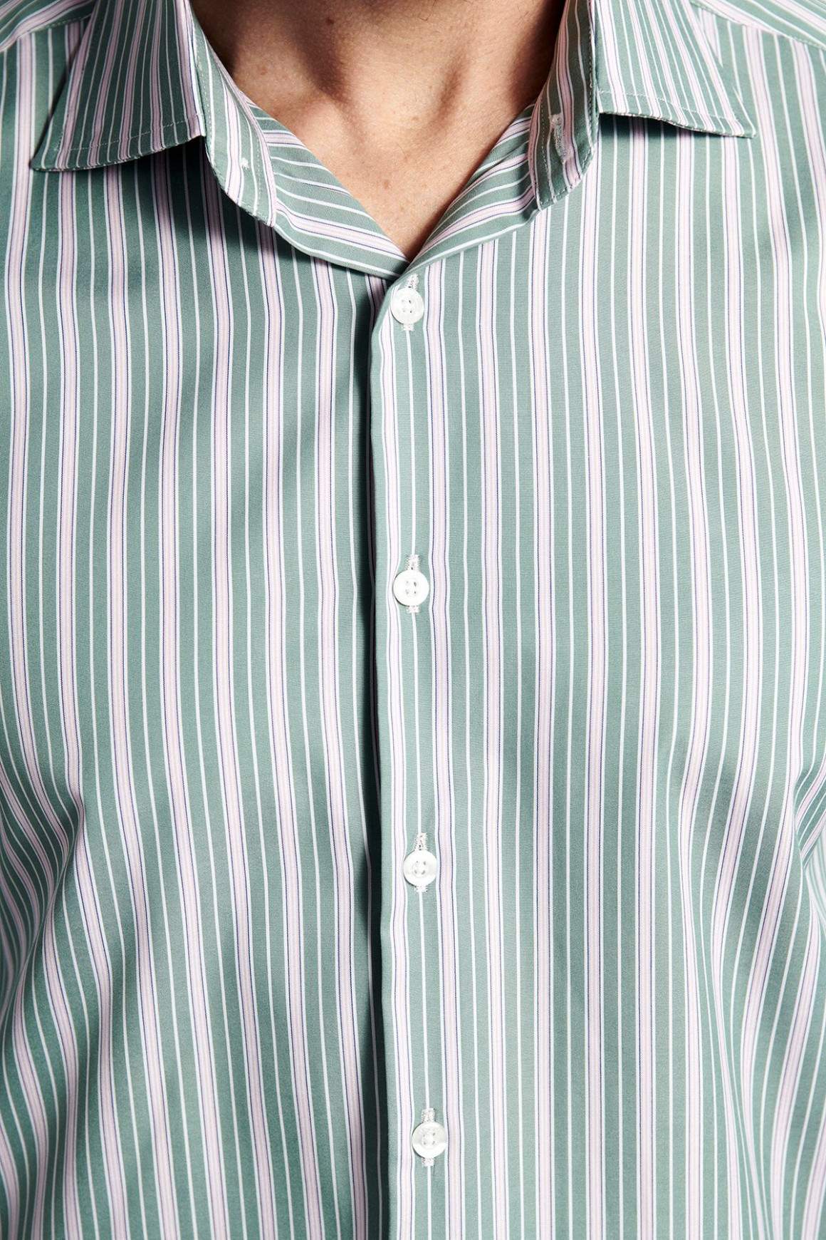 CHEMISE RAYÉE VERT BLANC main image 1
