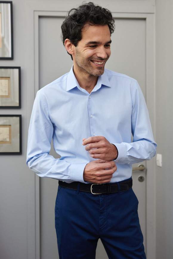 Achat Chemise Bleue Micro-Twill
