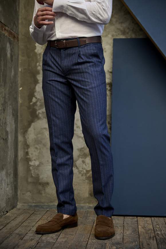 Achat Pantalon New York Bleu Rayé