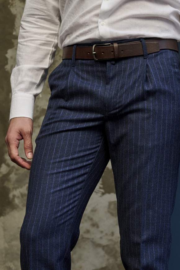 Achat Pantalon New York Bleu Rayé