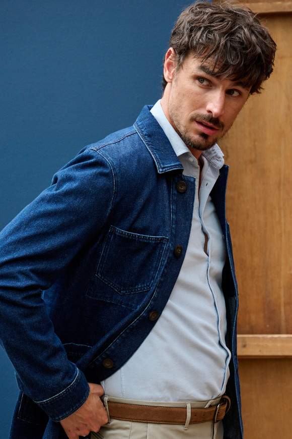 Achat Chemise Velours Bleu Glacier