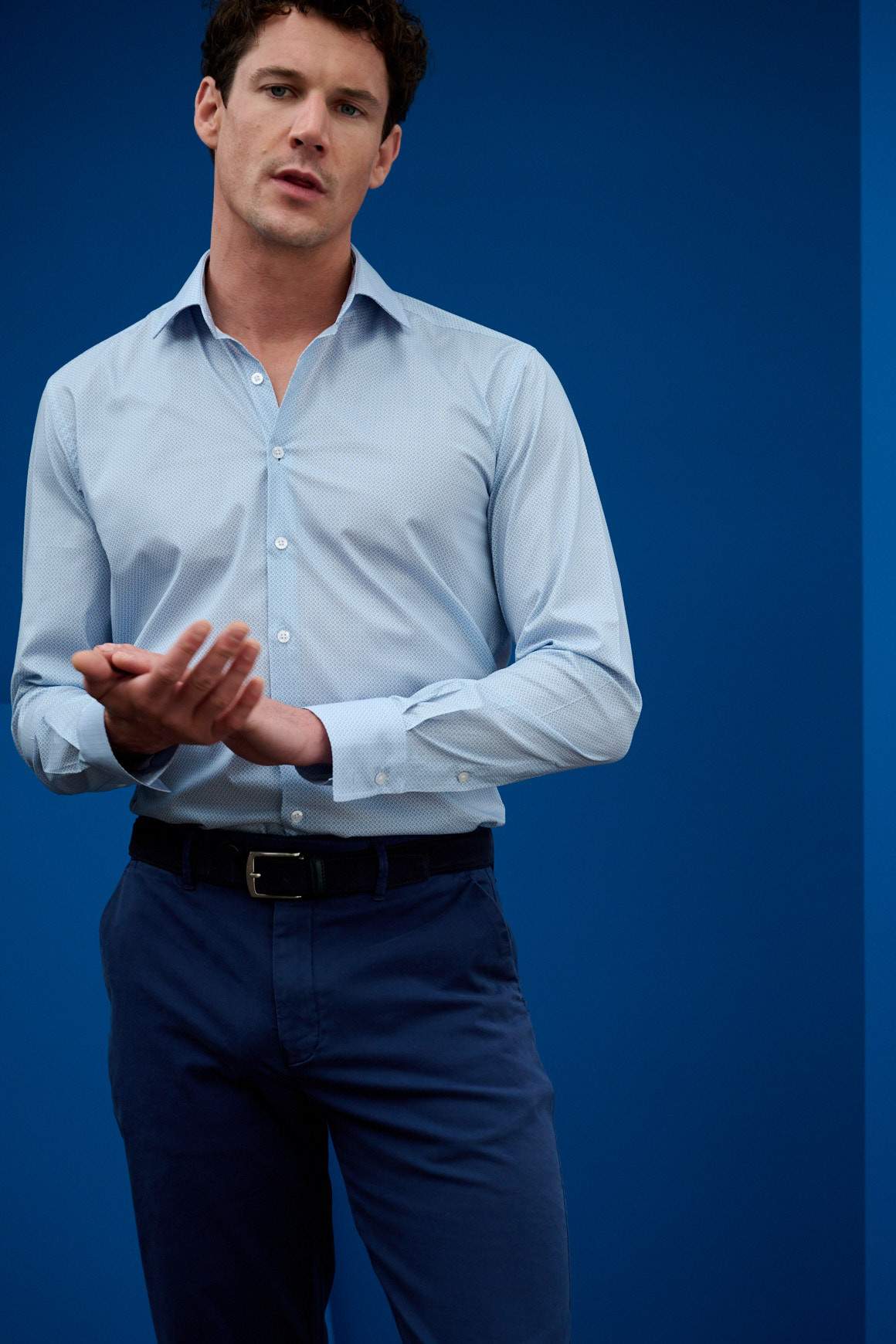 Achat Chemise Micro-Motifs Bleu