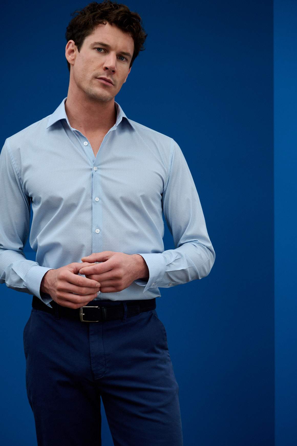 Achat Chemise Micro-Motifs Bleu