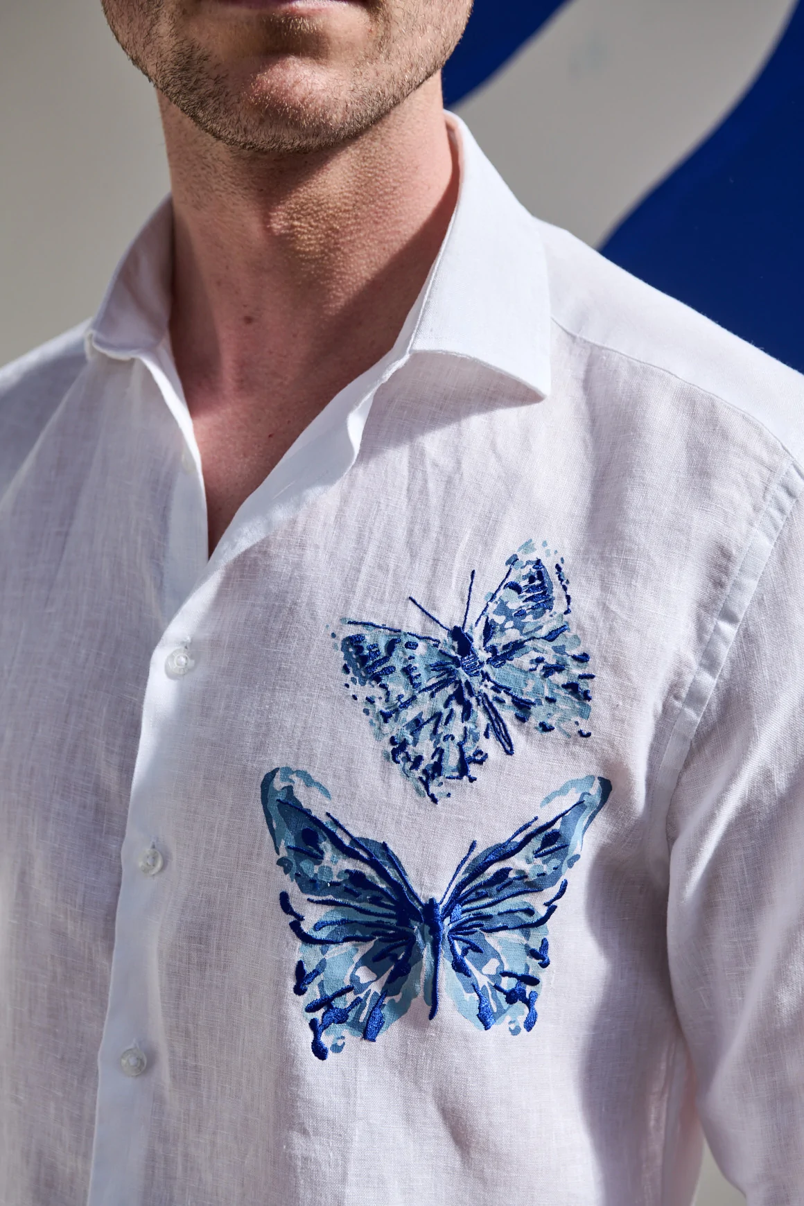 Achat Chemise RIVIERA PAPILLON Lin Blanc