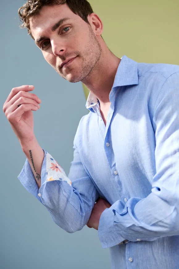 Achat Chemise RIVIERA Lin Bleu